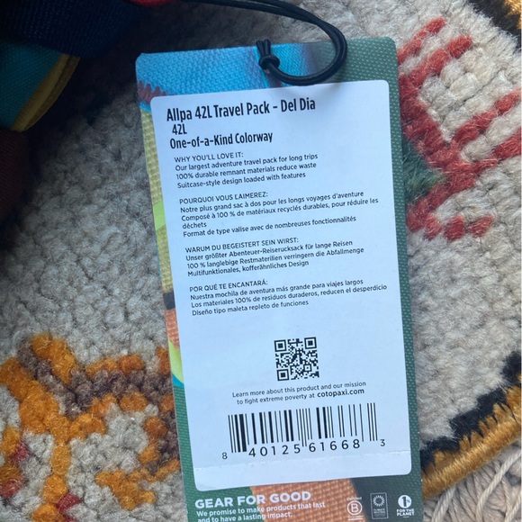 Cotopaxi Allpa Del Dia 42L Travel Backpack NWT - Picture 3 of 4